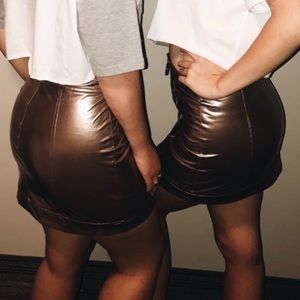 forever 21 metallic skirt